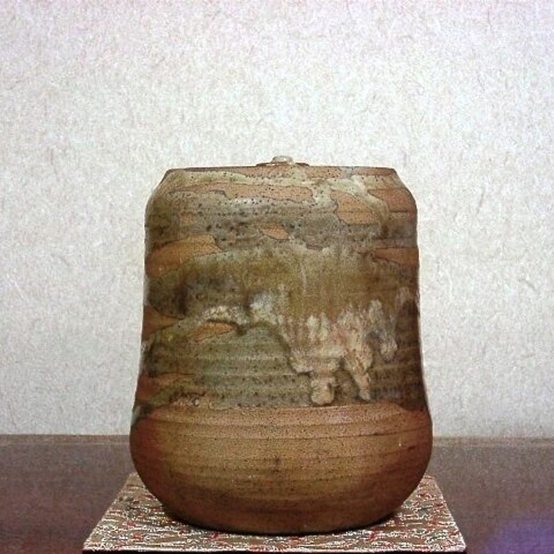楽山窯　清水楽山作（初代）古唐津写　在銘　無傷　合箱　古物。 楽山窯 清水楽山作（初代）古唐津写 在銘 無傷 合箱 古物。 楽山