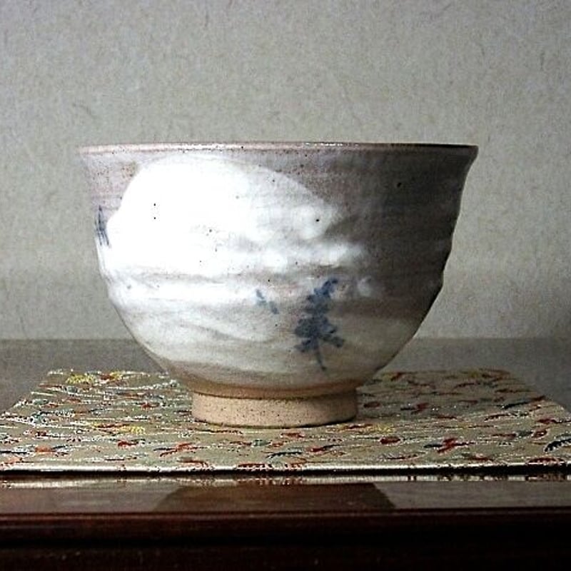 常滑焼 磯村白斎（初代）作 勅題・朝晴雪（大正八年）茶碗 無傷 共箱