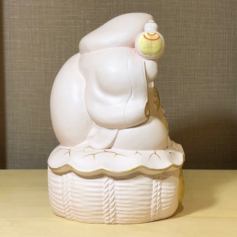 京焼・清水焼　初代 村田陶苑 作　色絵　招福 大黒天像　共箱　無傷。 京焼・清水焼 初代 村田陶苑 作 色絵 招福 大黒天像 共箱 無傷