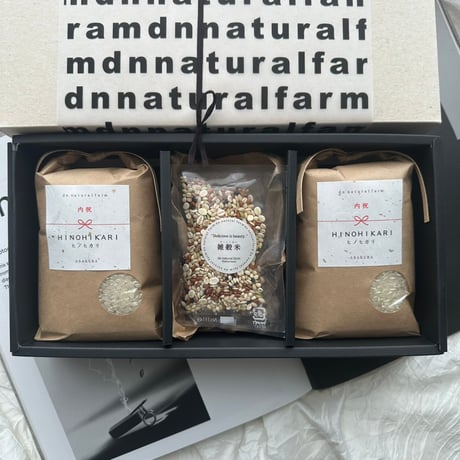 ・GIFT BOX（３合 / 450g × 2 ＆ 雑穀米×２）A-Qラベル