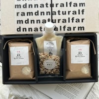 ・GIFT BOX（３合 / 450g × 2 ＆ 塩麹×１＆雑穀米×２ ）A-Qラベル