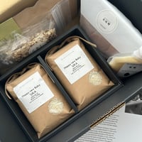 ・GIFT BOX（3合×2 BOX・塩麹・米味噌・雑穀米×２P・有機緑茶TB）A-Qラベル  /暑い時期のみ クール便発送