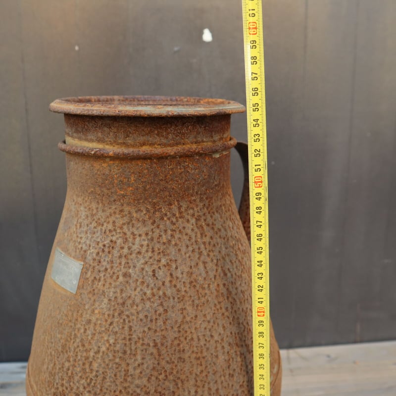 A013 古くて錆のある 鉄製の牛乳缶/ミルク缶 55㎝ 【引取限定品