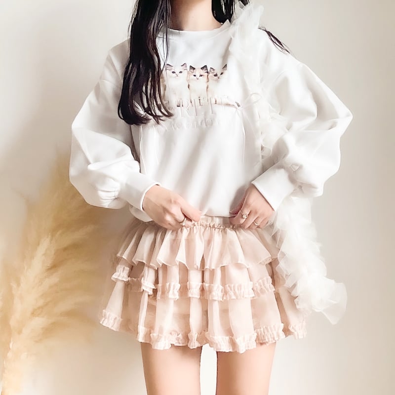 バレエコアフリルチュールスカート | merrylatte