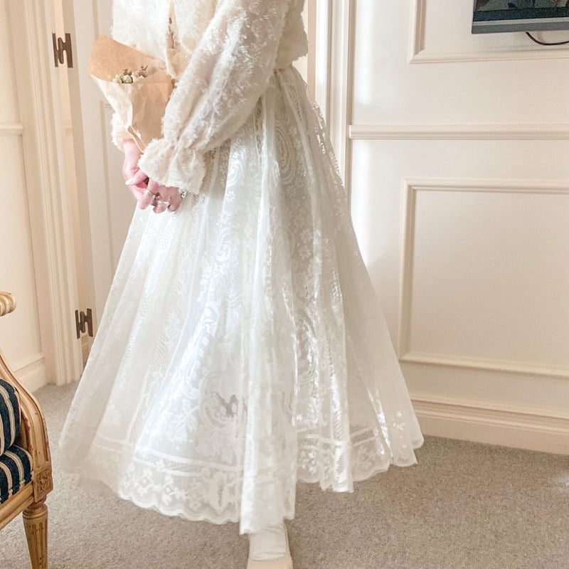 即納】アンティークレーススカートman25 | merrylatte