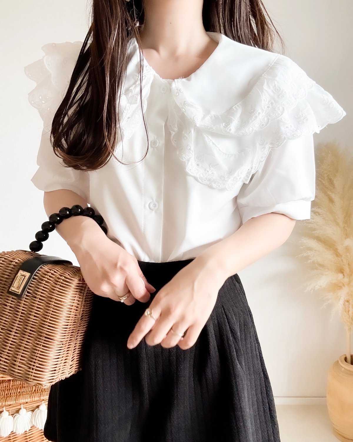 Charles Chaton ビッグフリルブラウス ビッグフリルカラーブラウス