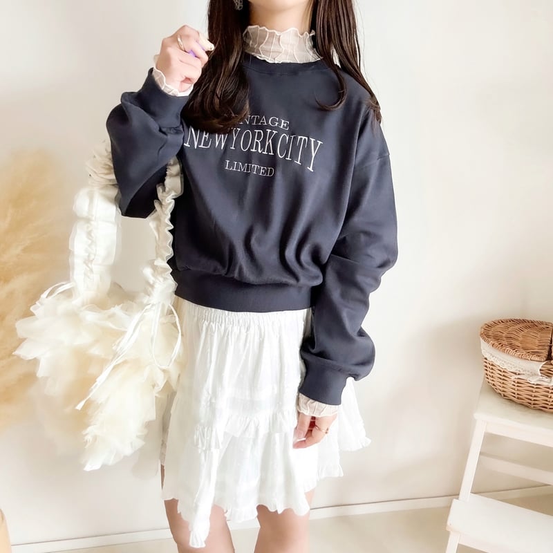 即納】ロゴ刺繍ショート丈スウェット【数量限定】 | merrylatte