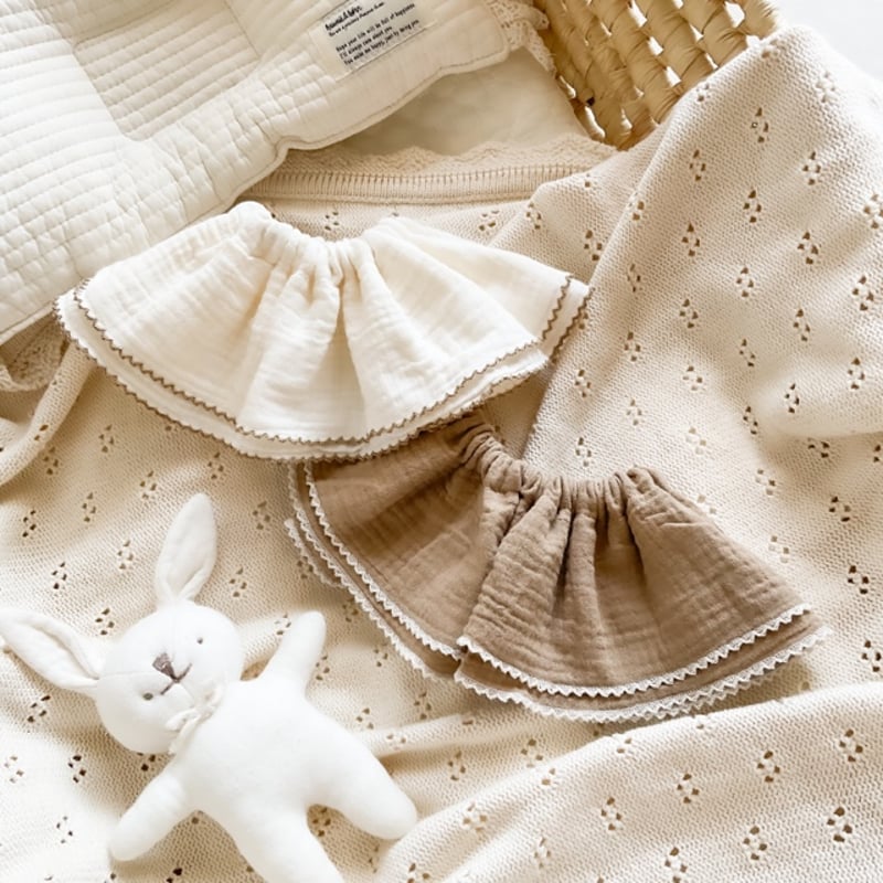 Baby&Kids】リボンフリルガーゼスタイ | merrylatte