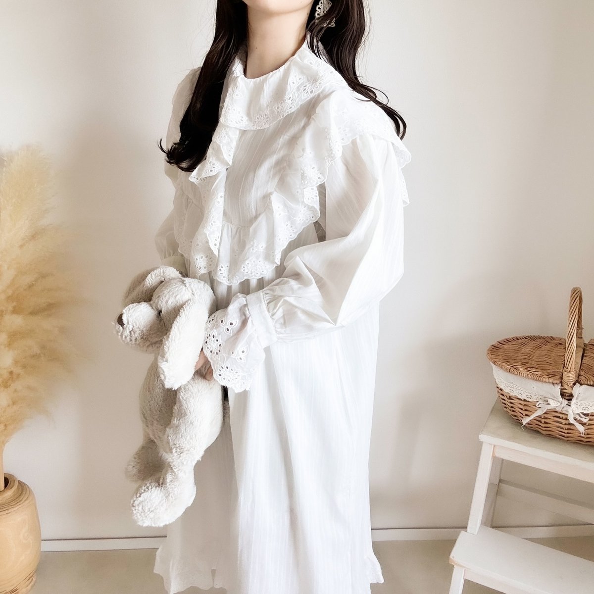 ラッフルフリルロングワンピース | merrylatte 