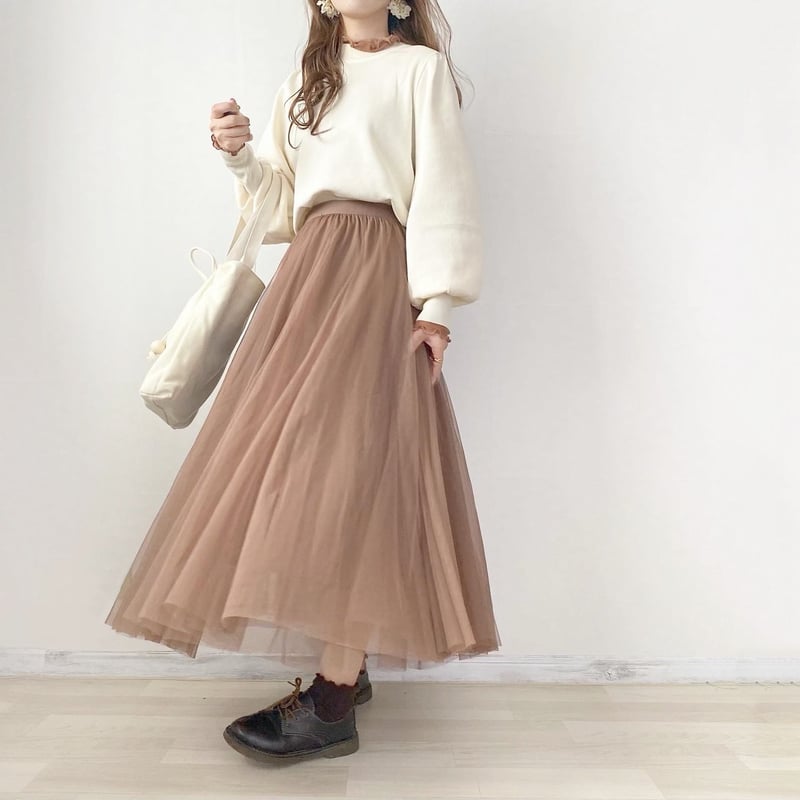 エブール シルクシフォンスカート ブラウン 36 エブール シルクシフォンスカート ブラウン 36