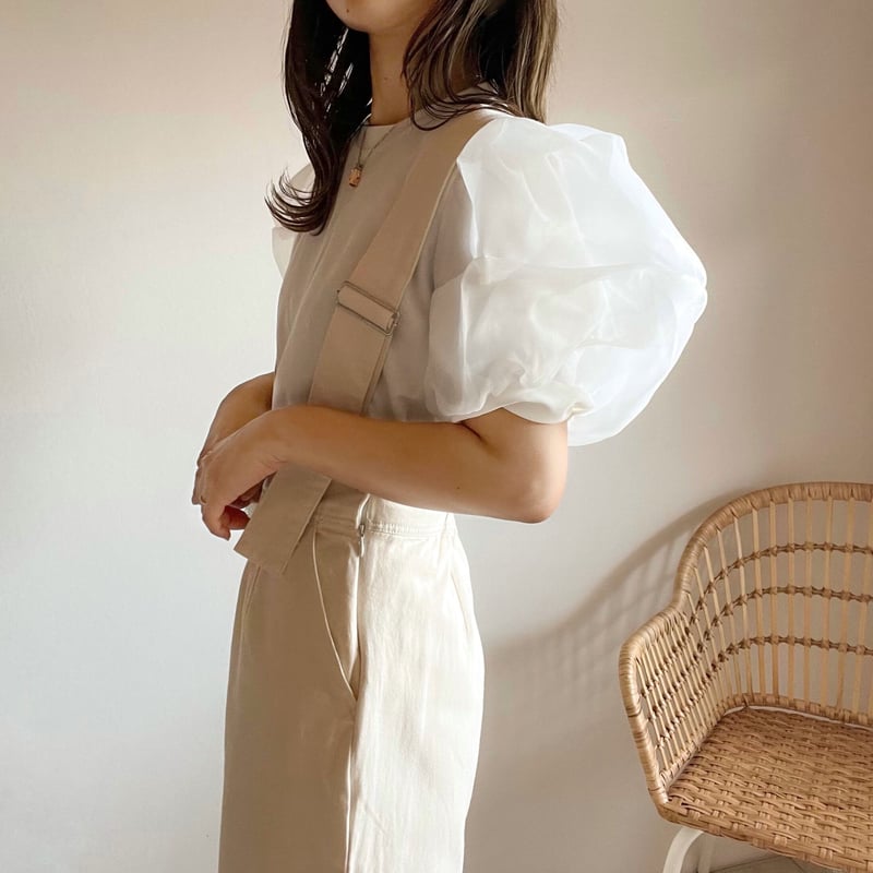 マーロンエノフィ 大人気!!完売 オーガンジーパフスリーブトップス