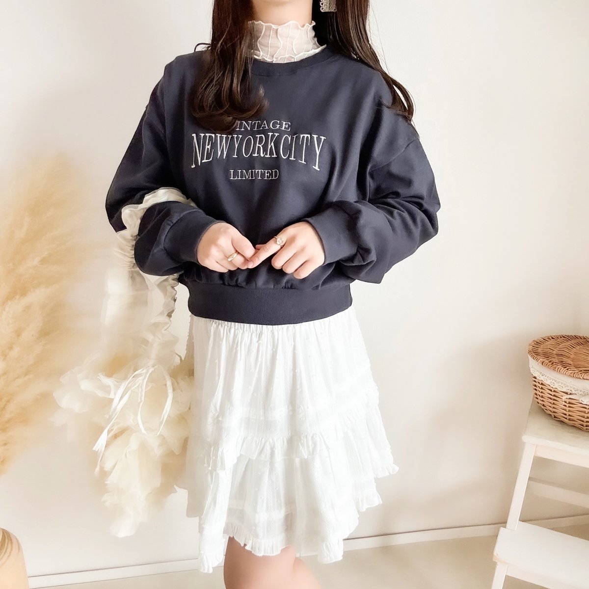 即納】ロゴ刺繍ショート丈スウェット【数量限定】 | merrylatte