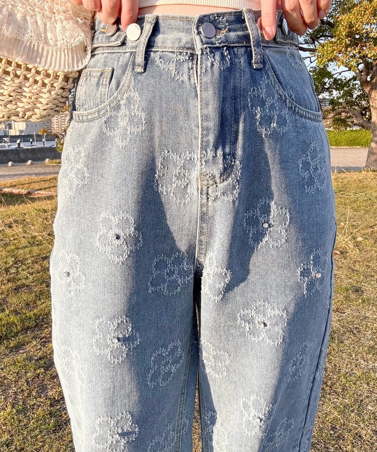 コグノーメン　フラワージャガードデニム COGNOMEN JAQUARD DENIM PANTS - HOMEDICT