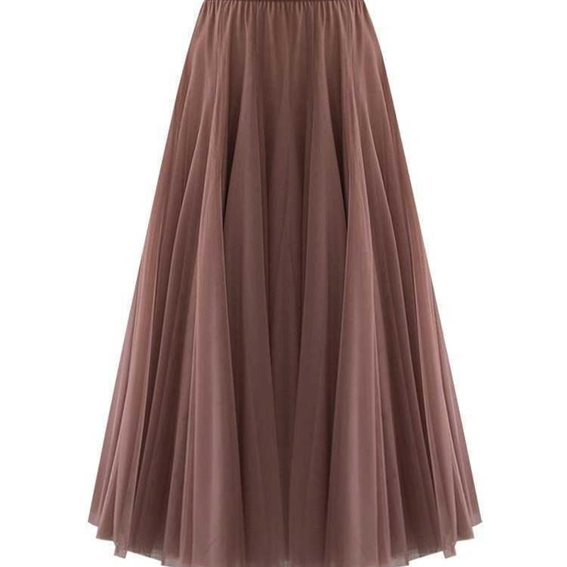 エブール シルクシフォンスカート ブラウン 36 エブール シルクシフォンスカート ブラウン 36