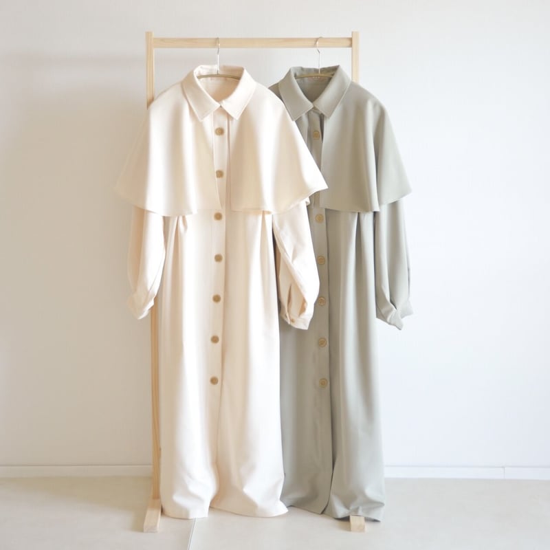 未使用タグ付】LANVIN ケープコートケープスリーブコートポンチョ