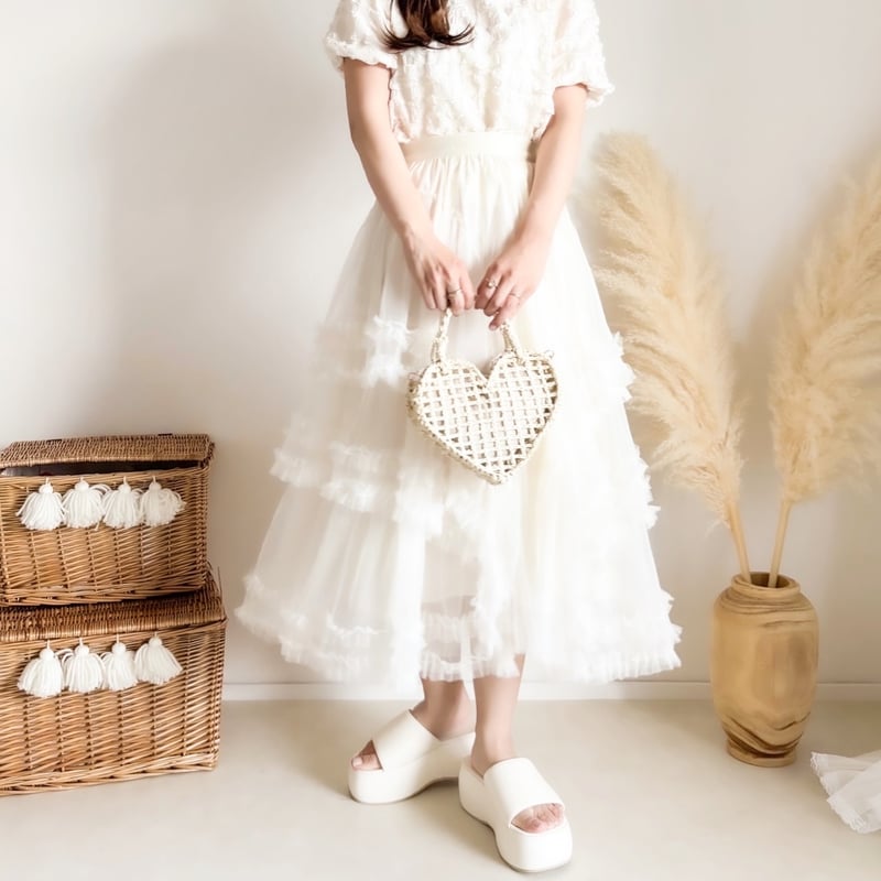 即納あり】エアリーティアードチュールスカート | merrylatte