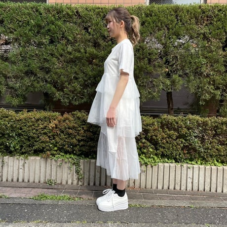 チュールレイヤードカットワンピース