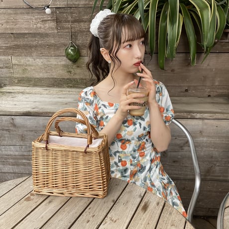 ガーデンフラワーミディワンピース
