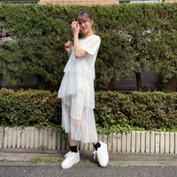 チュールレイヤードカットワンピース