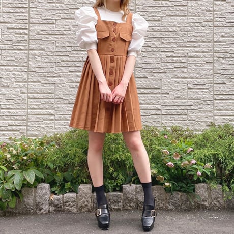 【Crea】プリーツベアワンピース