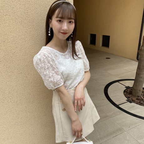 半袖クルーレーストップス