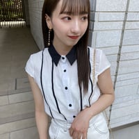 バイカラーラインブラウス