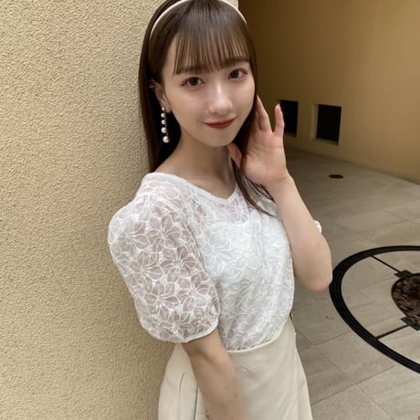 半袖クルーレーストップス