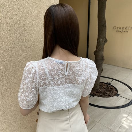 半袖クルーレーストップス