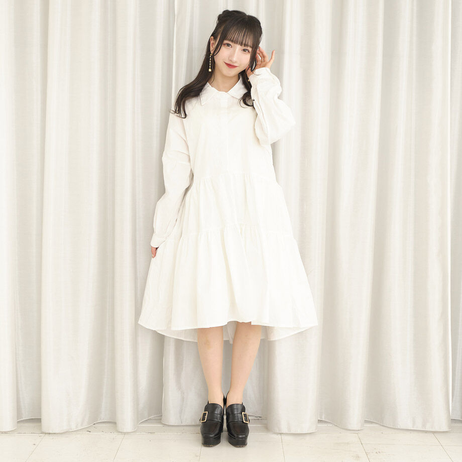 極美品✨PLEATS PLEASE ケーブル編みデザイン ロングワンピース 白 白ワンピース レース切替フリルティアードロングワンピース