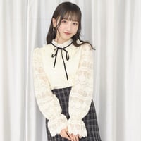 ラッフルリボンレーストップス