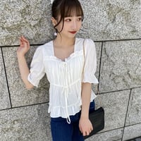 ギャザーコットントップス