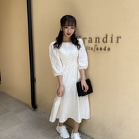 コットンミディワンピース