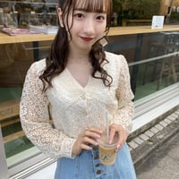パール釦レーストップス