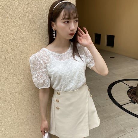 半袖クルーレーストップス
