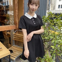 バイカラーフレアワンピース