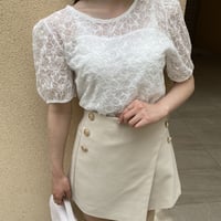 半袖クルーレーストップス
