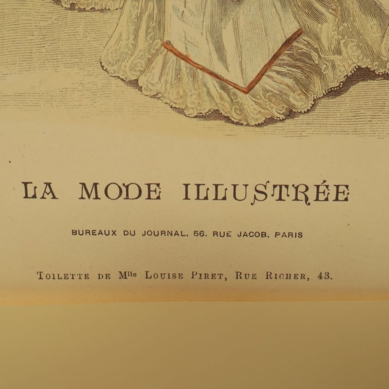 A010【版画複製版】フランスアンティーク 貴婦人 ファッション誌『La