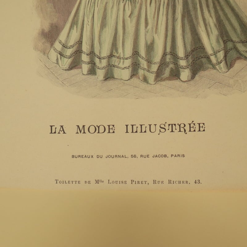 A009【版画複製版】フランスアンティーク 貴婦人 ファッション誌『La