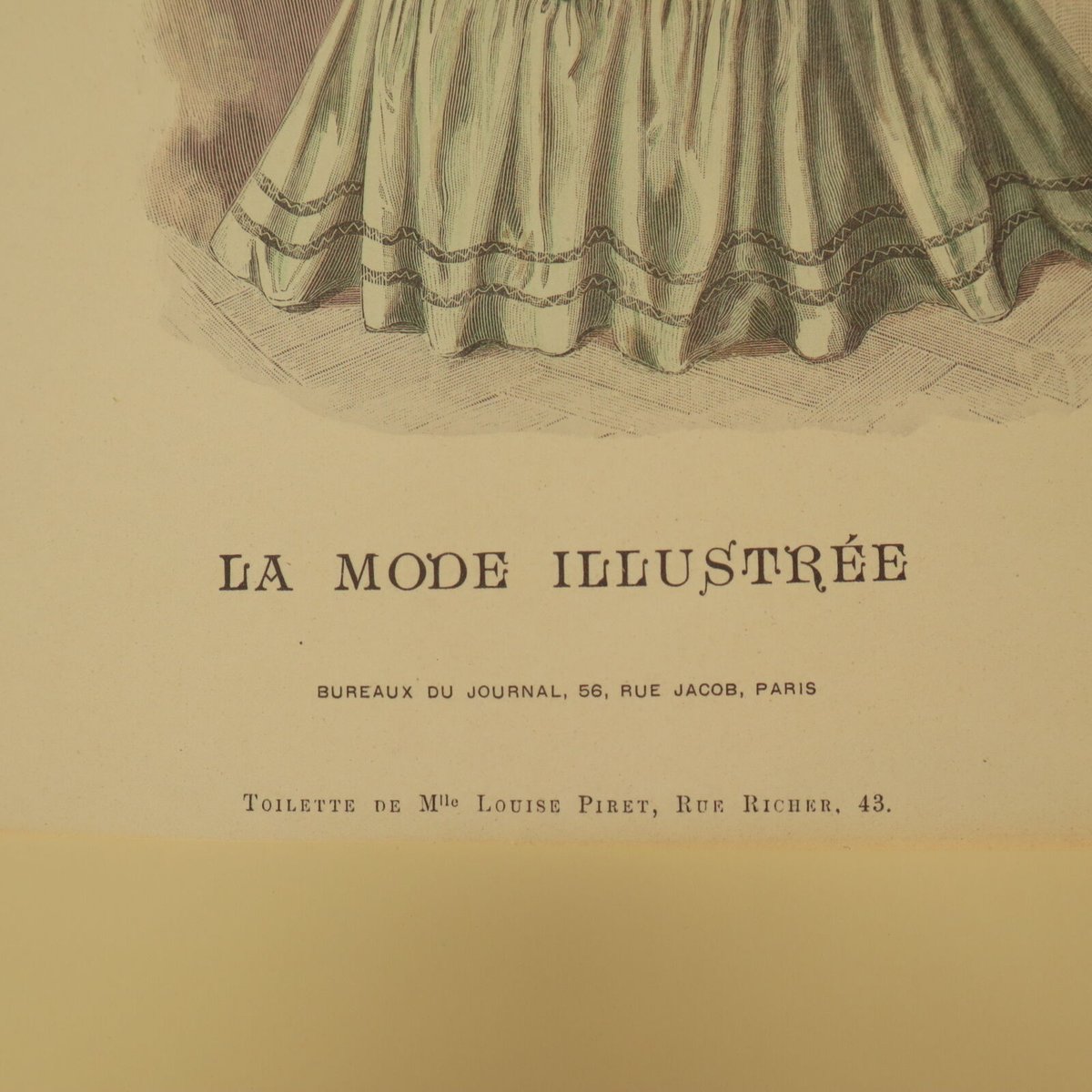 A009【版画複製版】フランスアンティーク 貴婦人 ファッション誌『La