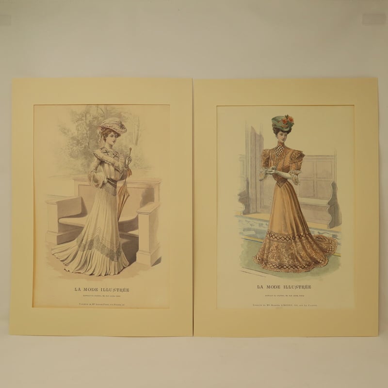 A012【版画複製版】フランスアンティーク 貴婦人 ファッション誌 A012【版画複製版】フランスアンティーク 貴婦人 ファッション誌