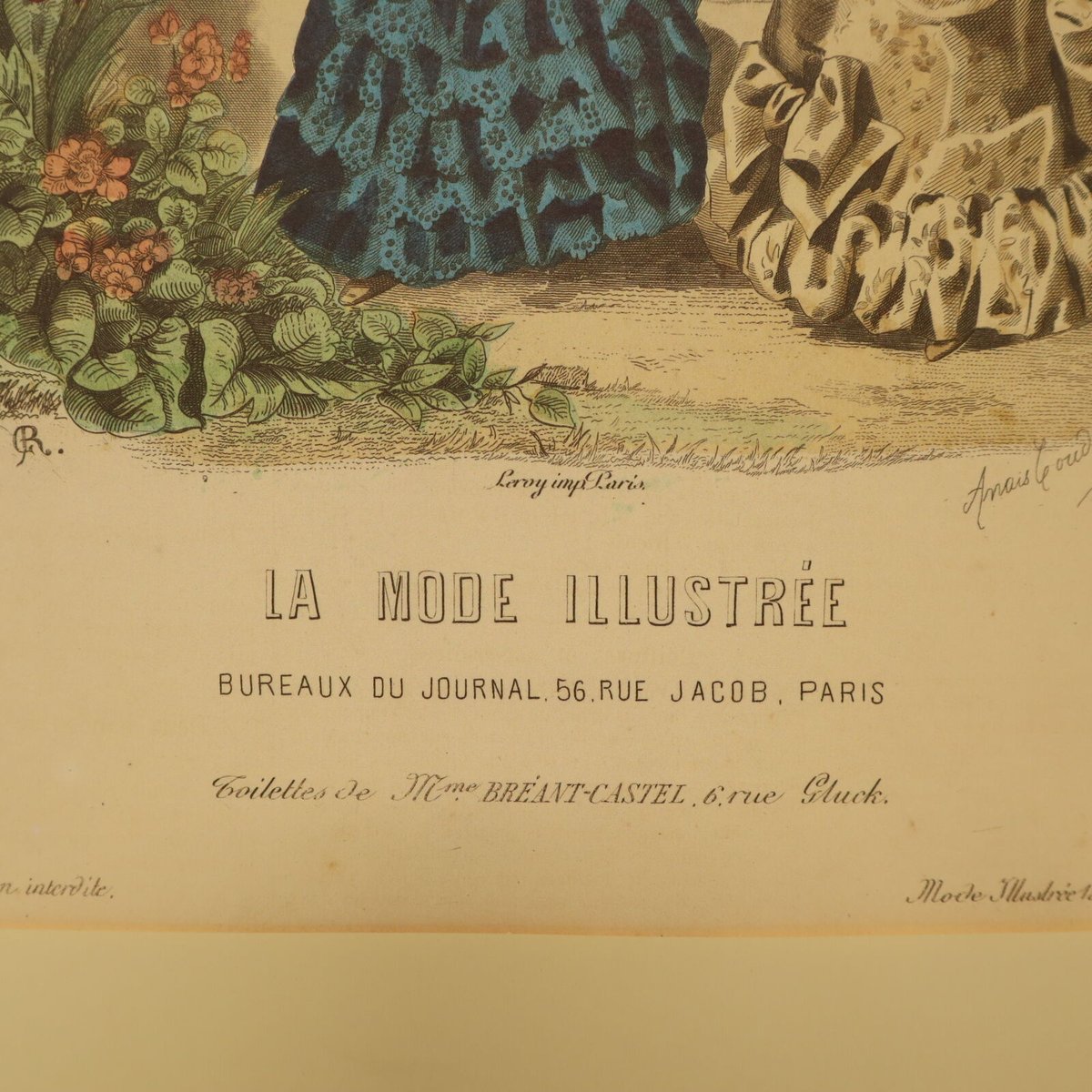 1883年銅版画◆フランス ファッション誌 ラ・モード・イリュストレ No.12 1883年銅版画◇フランス ファッション誌 ラ・モード