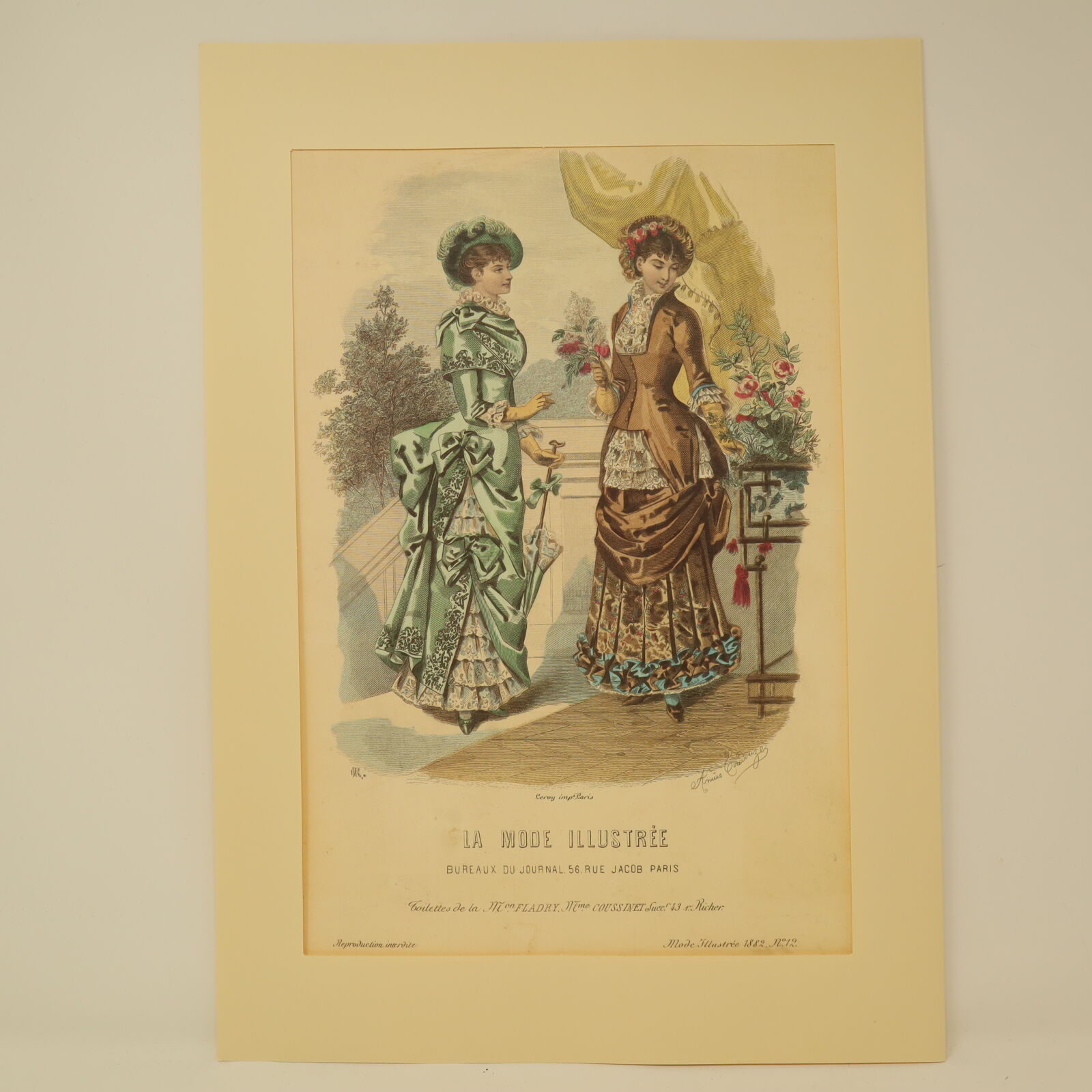 1866年銅版画◆フランス ファッション誌『ラ・モード・イリュストレ』No.39 original