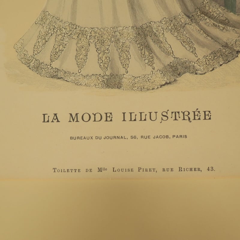 A009【版画複製版】フランスアンティーク 貴婦人 ファッション誌『La