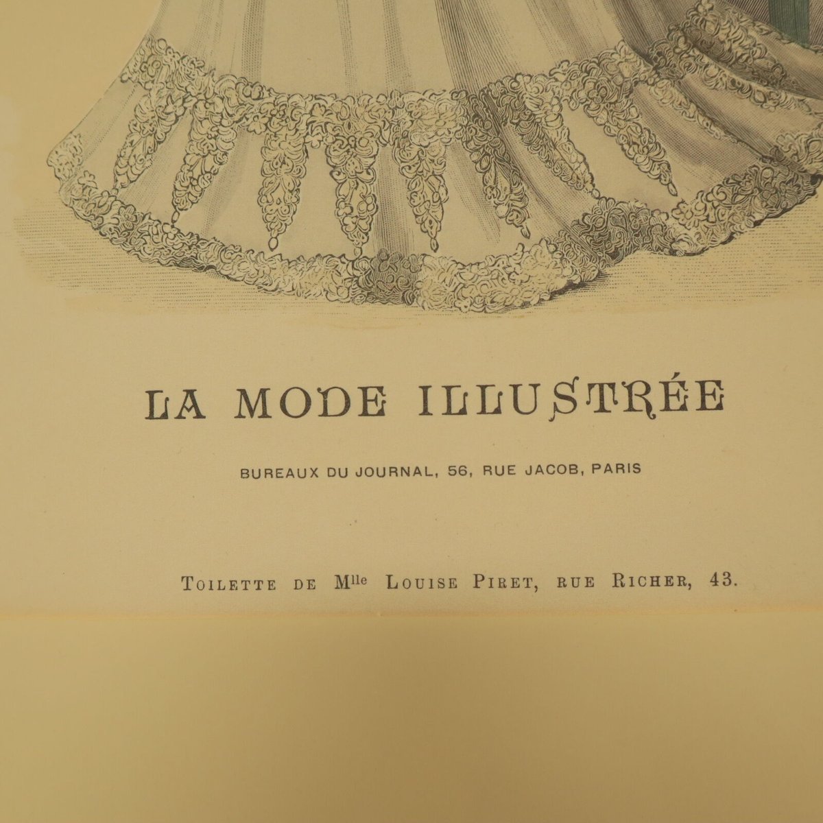 A009【版画複製版】フランスアンティーク 貴婦人 ファッション誌『La