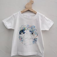 おとなとこどもTシャツ-シロクマの親子　即納品と受注生産