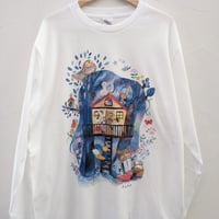 おとなとこども長Tシャツ-星が見える家　即納品と受注生産