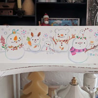 小さな原画-雪だるまがいっぱい