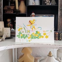 小さな原画-カタバミと黄色い妖精