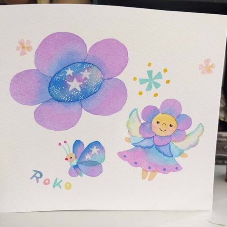 小さな原画-花の天使ちゃん