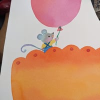 小さな原画-大きな風船見つけちゃった